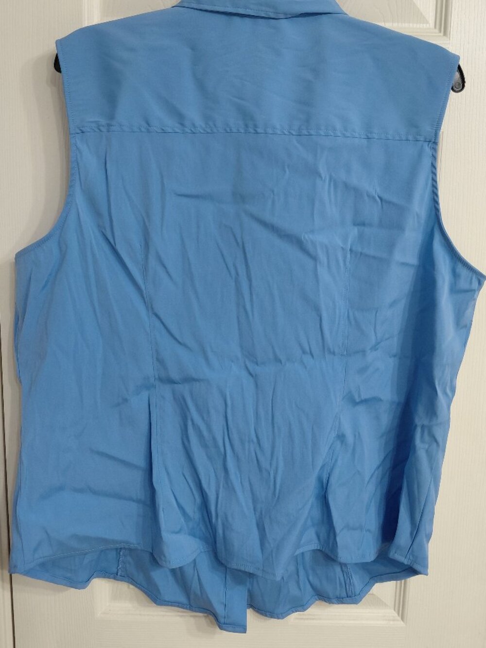 Blue Button-Down Tank Top - Picture 2 of 3